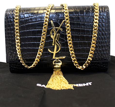 ysl black crossbody bag gold chain|saint laurent chain bag.